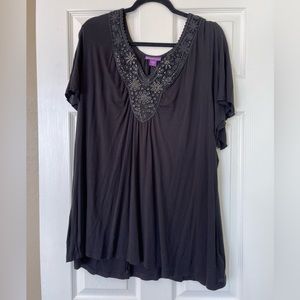 Beverly Drive Blouse w/Medal Beading and Embroidery